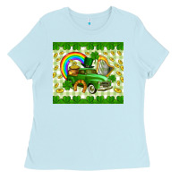 Baby Blue St. Patrick's truck Ladies Tee - CowGirlArtShop