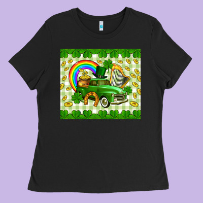 St. Patrick's Truck Ladies Tee Designed By Cowgirlartshop