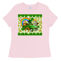 Bubblegum Pink St. Patrick's truck Ladies Tee - CowGirlArtShop