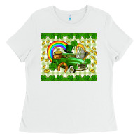 White St. Patrick's truck Ladies Tee - CowGirlArtShop