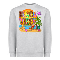 Heather Grey beach vibes Heavyweight Sweatshirt - AdoDesignShop