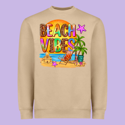 Beach Vibes Heavyweight Sweatshirt Designed By Adodesignshop