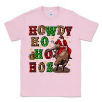 Bubblegum Pink howdy ho ho hos christmas Classic Tee - CowGirlArtShop
