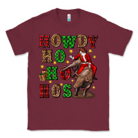Burgundy howdy ho ho hos christmas Classic Tee - CowGirlArtShop