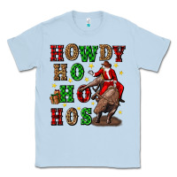 Dusty Blue howdy ho ho hos christmas Classic Tee - CowGirlArtShop