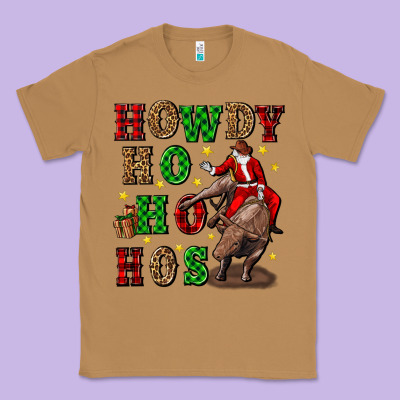 Howdy Ho Ho Hos Christmas Classic Tee Designed By Cowgirlartshop