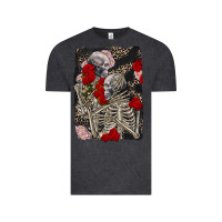 Vintage Black Two skeletons hugging Valentine's Day Vintage Tee - FaDigitalArtStudio