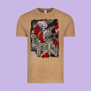 Two Skeletons Hugging Valentine's Day Vintage Tee Designed By Fadigitalartstudio