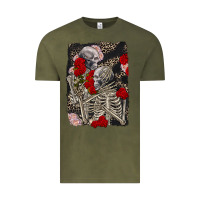 Vintage Olive Two skeletons hugging Valentine's Day Vintage Tee - FaDigitalArtStudio