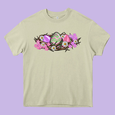 Easter Eggs And Crown Of Thorns Easter Day Heavy Core Tee Designed By Howdyjamesfarm