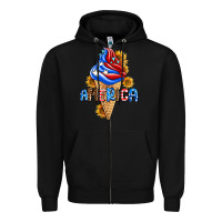 Black ice cream america Zipper Hoodie - AdoDesignShop
