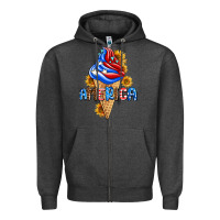 Charcoal Heather ice cream america Zipper Hoodie - AdoDesignShop