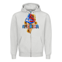 Dove Grey ice cream america Zipper Hoodie - AdoDesignShop
