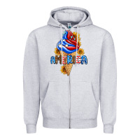 Heather Grey ice cream america Zipper Hoodie - AdoDesignShop