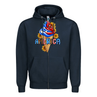 Navy ice cream america Zipper Hoodie - AdoDesignShop