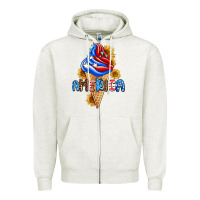 Oatmeal Heather ice cream america Zipper Hoodie - AdoDesignShop