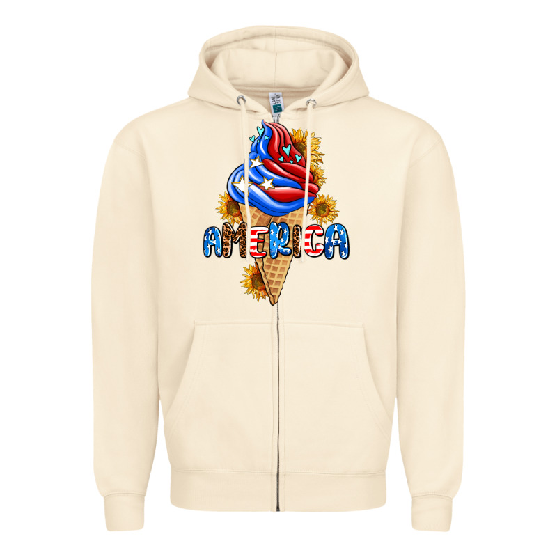 Ice Cream America Zipper Hoodie by AdoDesignShop | Teevron