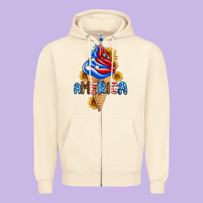 Ice Cream America Zipper Hoodie Designed By Adodesignshop