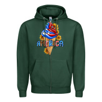 Sports Green ice cream america Zipper Hoodie - AdoDesignShop