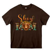 Chocolate Brown show mom long haired cow Heavy Core Tee - Jasminsmagicworld