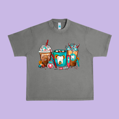 Dentist Coffee Cups Urban Heavy Tee Designed By Fadigitalartstudio