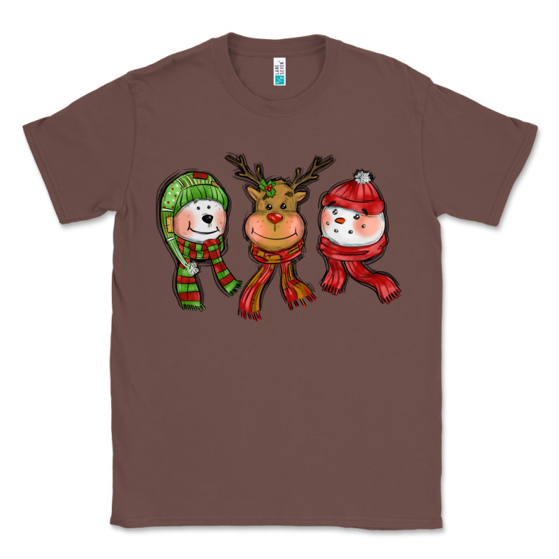Christmas Reindeer Polar Bear Snowman Classic Tee by CowGirlArtShop | Teevron