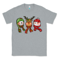 Heather Grey christmas reindeer polar bear snowman Classic Tee - CowGirlArtShop