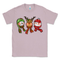 Lilac christmas reindeer polar bear snowman Classic Tee - CowGirlArtShop