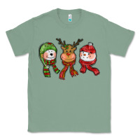 Sage christmas reindeer polar bear snowman Classic Tee - CowGirlArtShop