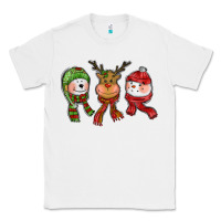 White christmas reindeer polar bear snowman Classic Tee - CowGirlArtShop