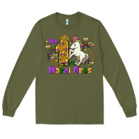 Army Green my first mardi gras unicorn Long Sleeve Tee - FaDigitalArtStudio