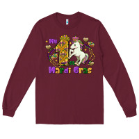 Burgundy my first mardi gras unicorn Long Sleeve Tee - FaDigitalArtStudio