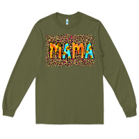 Army Green Leopard Sunflower Mama Long Sleeve Tee - RanaPortraitStore