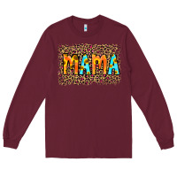 Burgundy Leopard Sunflower Mama Long Sleeve Tee - RanaPortraitStore