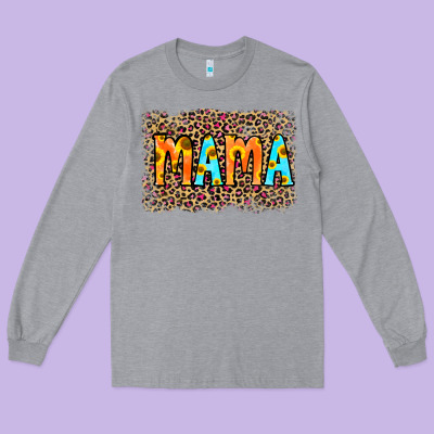 Leopard Sunflower Mama Long Sleeve Tee Designed By Ranaportraitstore