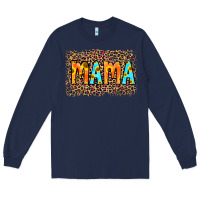 Navy Leopard Sunflower Mama Long Sleeve Tee - RanaPortraitStore