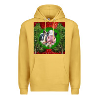 Antique Gold christmas holstein Premium Hoodie - LillyAllenDesigns