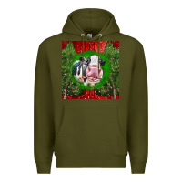 Army Green christmas holstein Premium Hoodie - LillyAllenDesigns