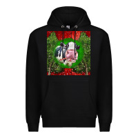 Black christmas holstein Premium Hoodie - LillyAllenDesigns