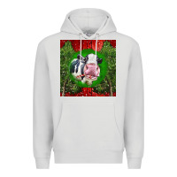 Dove Grey christmas holstein Premium Hoodie - LillyAllenDesigns