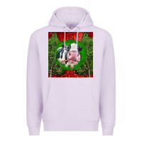 Lilac christmas holstein Premium Hoodie - LillyAllenDesigns