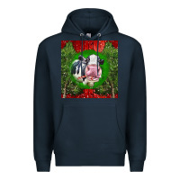 Navy christmas holstein Premium Hoodie - LillyAllenDesigns