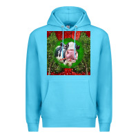Ocean Blue christmas holstein Premium Hoodie - LillyAllenDesigns