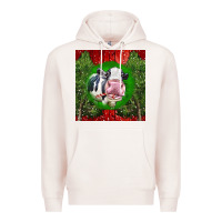 Pale Pink christmas holstein Premium Hoodie - LillyAllenDesigns