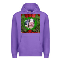 Purple christmas holstein Premium Hoodie - LillyAllenDesigns