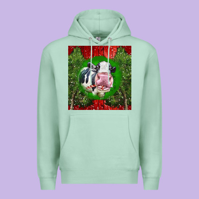 Christmas Holstein Premium Hoodie Designed By Lillyallendesigns