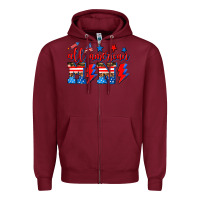 Burgundy all american mimi Zipper Hoodie - AdoDesignShop