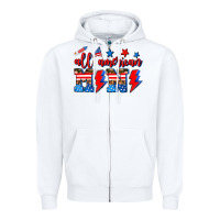 White all american mimi Zipper Hoodie - AdoDesignShop