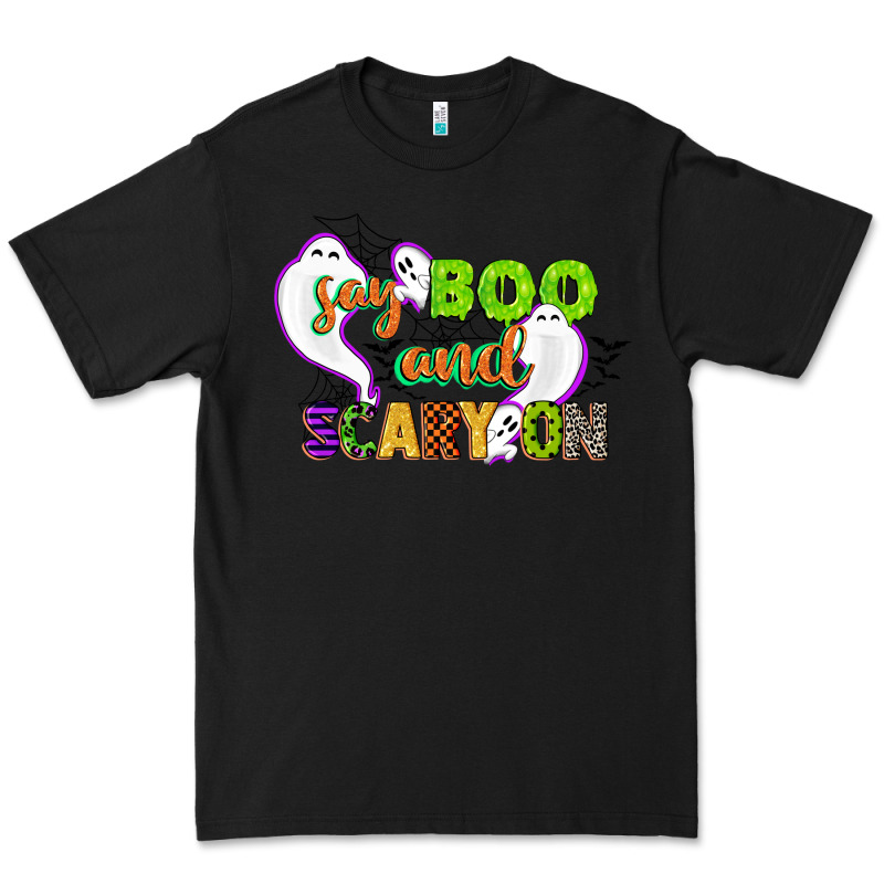 Say Boo And Scary On Premium Tee by CowGirlArtShop | Teevron