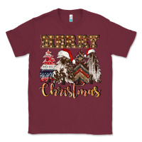 Burgundy merry christmas trees Classic Tee - CowGirlArtShop